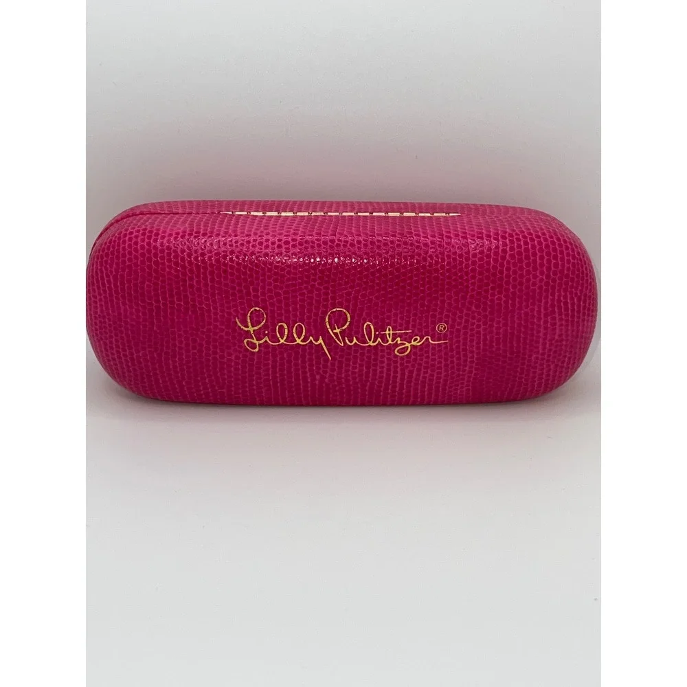 Lilly Pulitzer Sunglasses Case Pink Lizard‎ Embossed Designer Eyewear